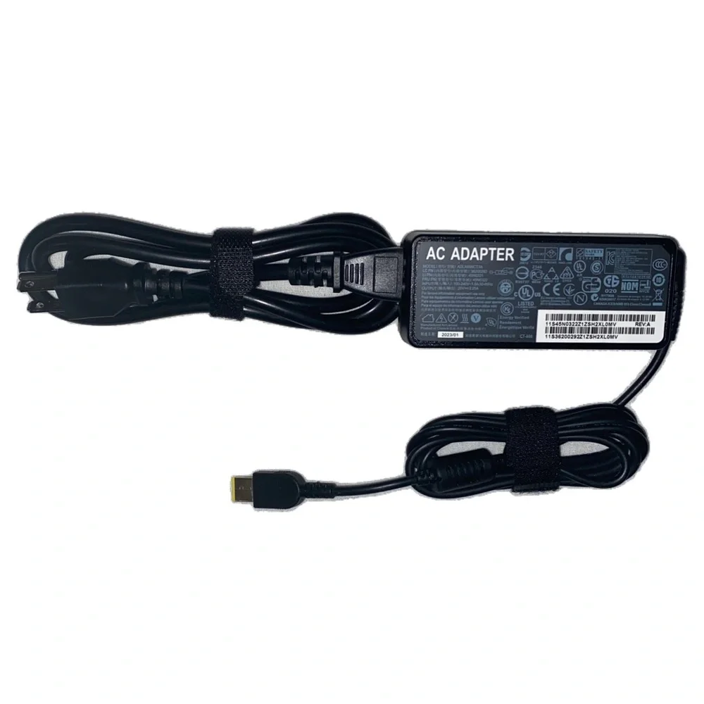 AC Adapter USB Type A Model ADLX65NCT3A 100-240V 1.8A for Lenovo Laptops